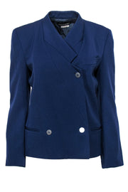 Current Boutique-Giorgio Armani - Navy Blue Asymmetric Double Breasted Jacket Sz 2