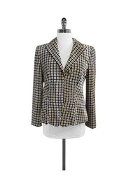 Current Boutique-Giorgio Armani - Black & Cream Geo Print Velvet Jacket Sz 6