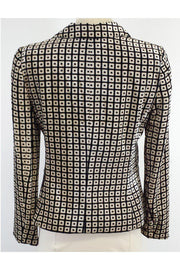 Current Boutique-Giorgio Armani - Black & Cream Geo Print Velvet Jacket Sz 6