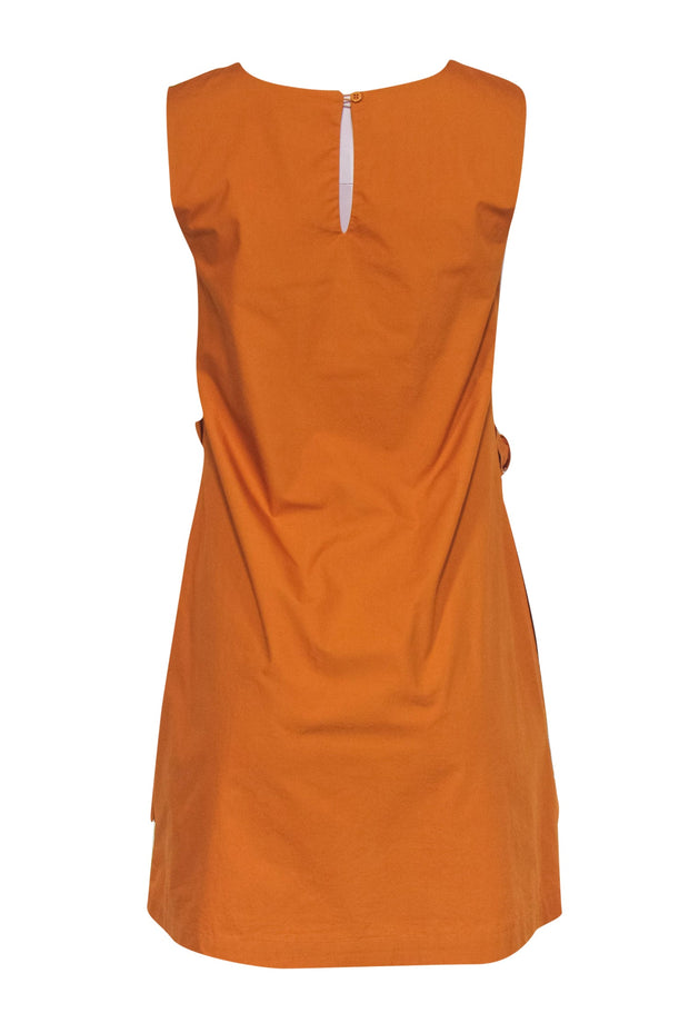 Gorman - Mustard Sleeveless Cotton Shift Dress w/ Ruffled Pockets Sz 6 Gorman - Mustard Sleeveless Cotton Shift Dress w/ Ruffled Pockets Sz 6