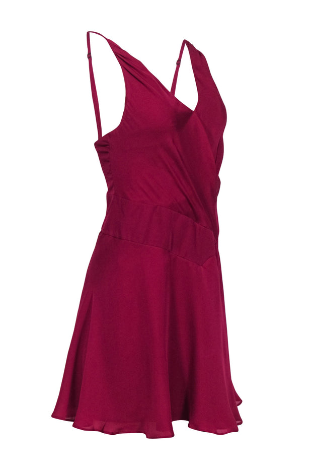 haute hippie mini dress Haute Hippie Floral Silk Mini Dress Sz M Long Sleeve Smock Waist Open Back