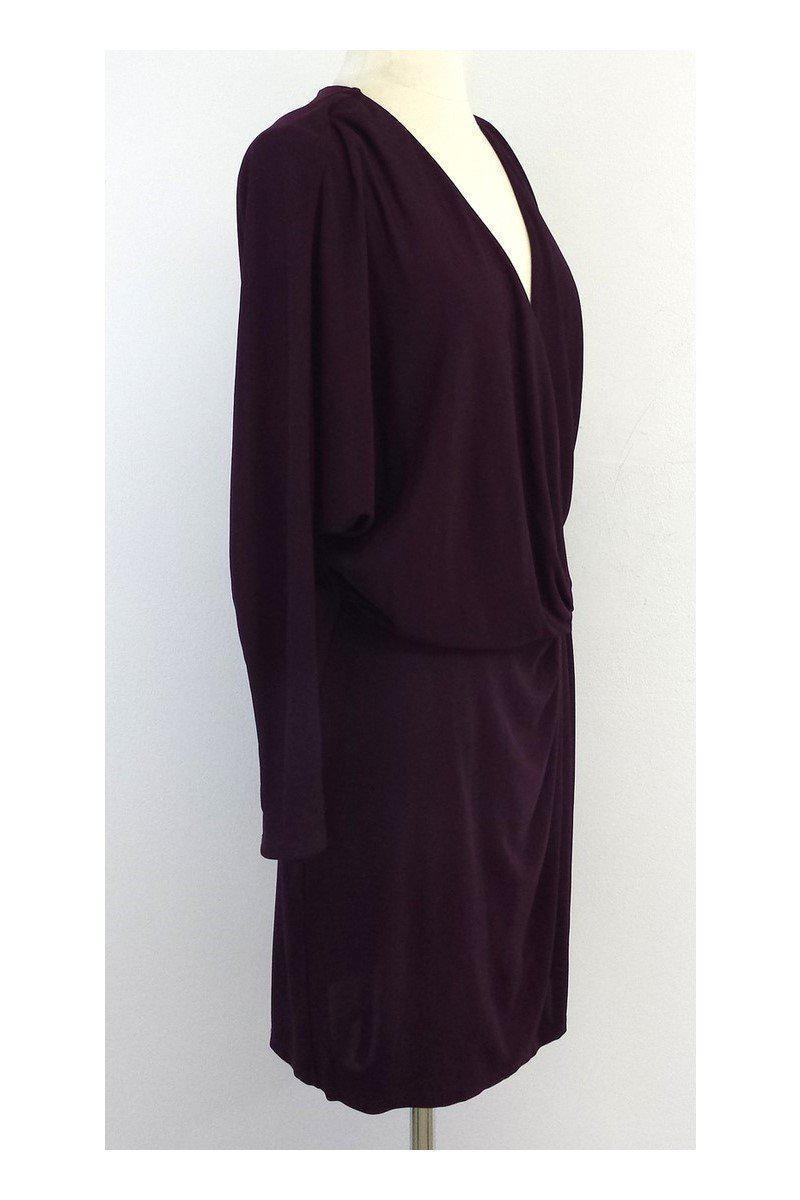 haute hippie purple dress Haute Hippie Faux Wrap Dress 100% Silk Violet Navy Size 10 Retail $498