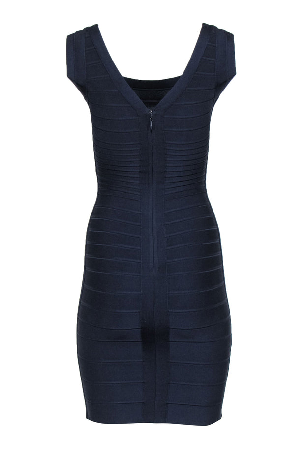 Herve Leger - Navy Bandage V-Back Midi Dress Sz S Herve Leger - Navy Bandage V-Back Midi Dress Sz S