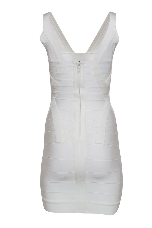 bandage bodycon sleeveless dress Bodycon Collection Women's Cream Bandage Midi Dress, XL