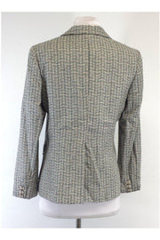 Current Boutique-Herve Leger - Cream & Blue Tweed Jacket Sz 6