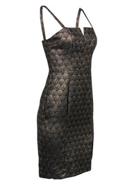 Current Boutique-Hutch - Black & Gold Art Deco Patterned Sheath Dress Sz 0