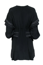 Current Boutique-IRO - Black Silk Sheath Dress w/ White Stitching Sz 4