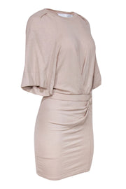 Current Boutique-IRO - Tan Short Sleeve Drop-Waist T-Shirt Dress w/ Ruching Sz S