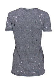 Current Boutique-IRO - White & Black Striped Distressed Linen Tee Sz XS