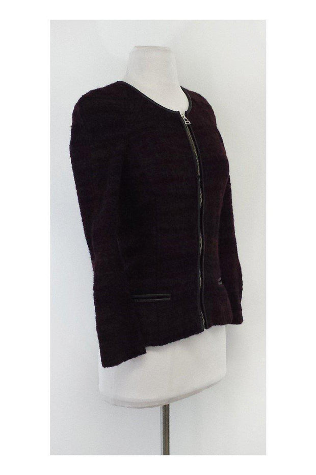 Current Boutique-Isabel Marant Etoile - Maroon & Navy Striped Wool Jacket Sz 0