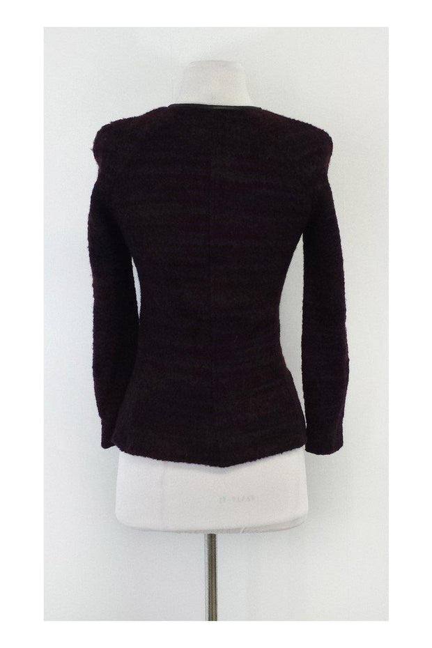 Current Boutique-Isabel Marant Etoile - Maroon & Navy Striped Wool Jacket Sz 0