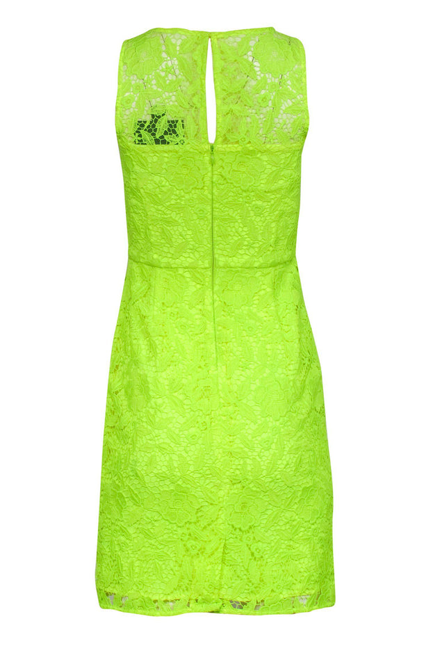 J.Crew - Neon Yellow Floral Lace Sleeveless Sheath Dress Sz 00 J.Crew - Neon Yellow Floral Lace Sleeveless Sheath Dress Sz 00