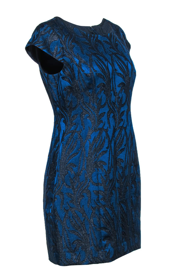 J.Crew Factory - Navy & Black Sparkle Floral Print Sheath Dress Sz 6 J.Crew Factory - Navy & Black Sparkle Floral Print Sheath Dress Sz 6