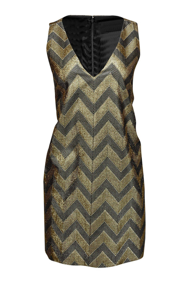J.Crew Collection - Navy & Gold Chevron Shift Dress Sz 8 J.Crew Collection - Navy & Gold Chevron Shift Dress Sz 8