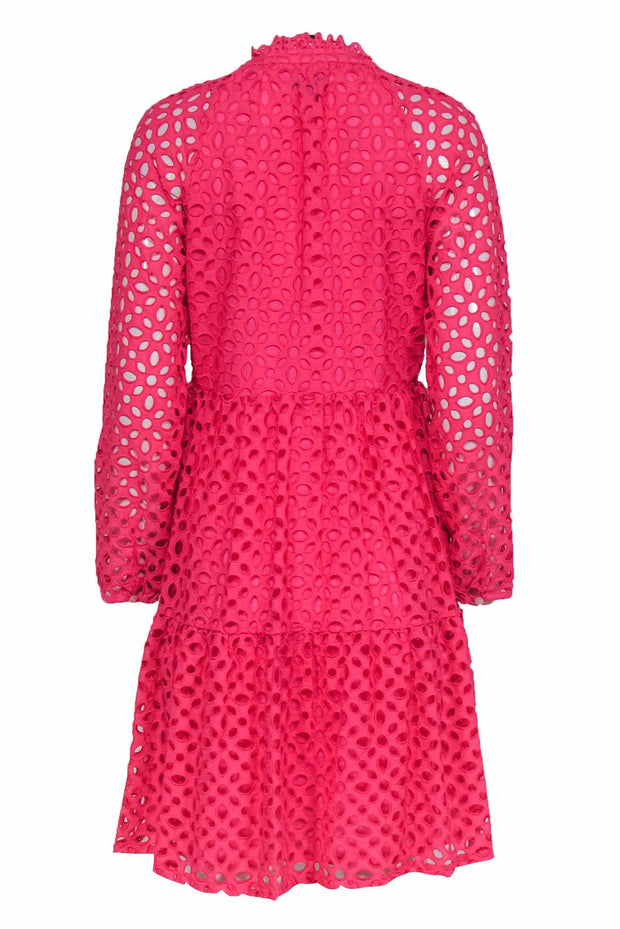 J.Crew - Hot Pink Eyelet Overlay Cotton Babydoll Dress Sz XST J.Crew - Hot Pink Eyelet Overlay Cotton Babydoll Dress Sz XST