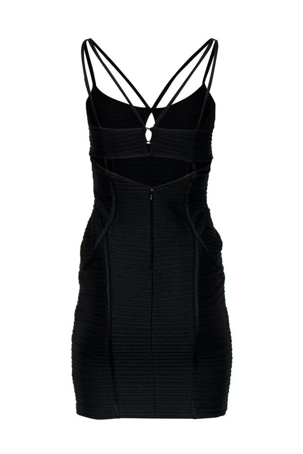 Jill Stuart - Black Ribbed Strappy Bodycon Dress Sz 4 Jill Stuart - Black Ribbed Strappy Bodycon Dress Sz 4