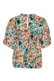 Current Boutique-Joie – Green & Orange Floral Print Top Sz M