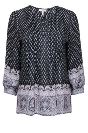 Current Boutique-Joie – Black & White Paisley Print Peasant Top Sz XS