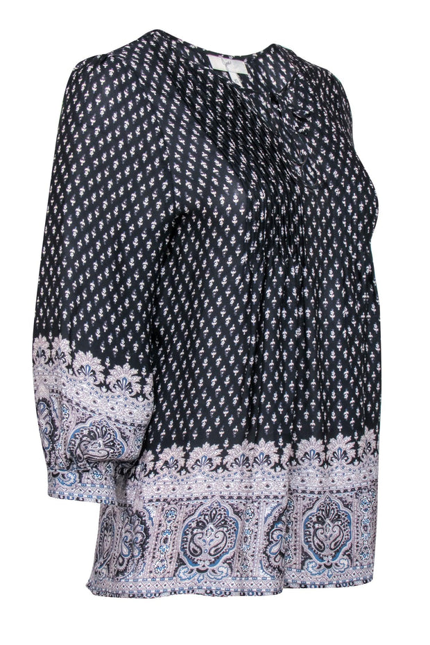 Current Boutique-Joie – Black & White Paisley Print Peasant Top Sz XS