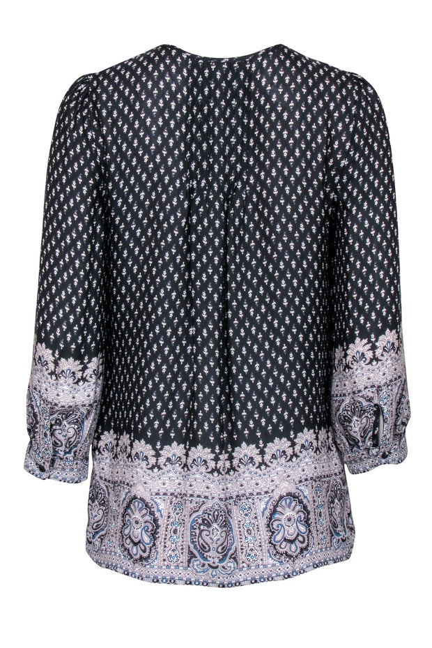 Current Boutique-Joie – Black & White Paisley Print Peasant Top Sz XS