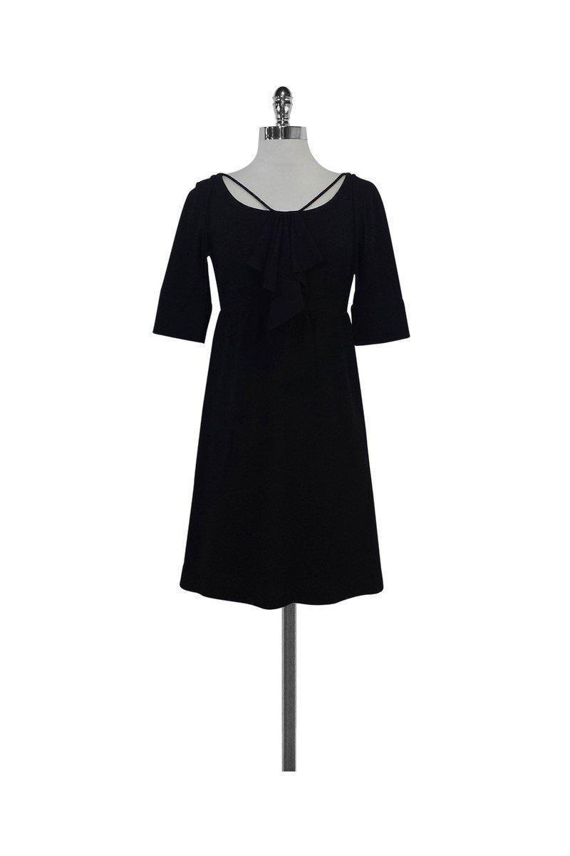 Jovovich Hawk - Black Wool Ruffle Dress Sz 2