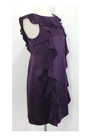 Current Boutique-Julie Haus - Purple Silk Ruffle Dress Sz 4