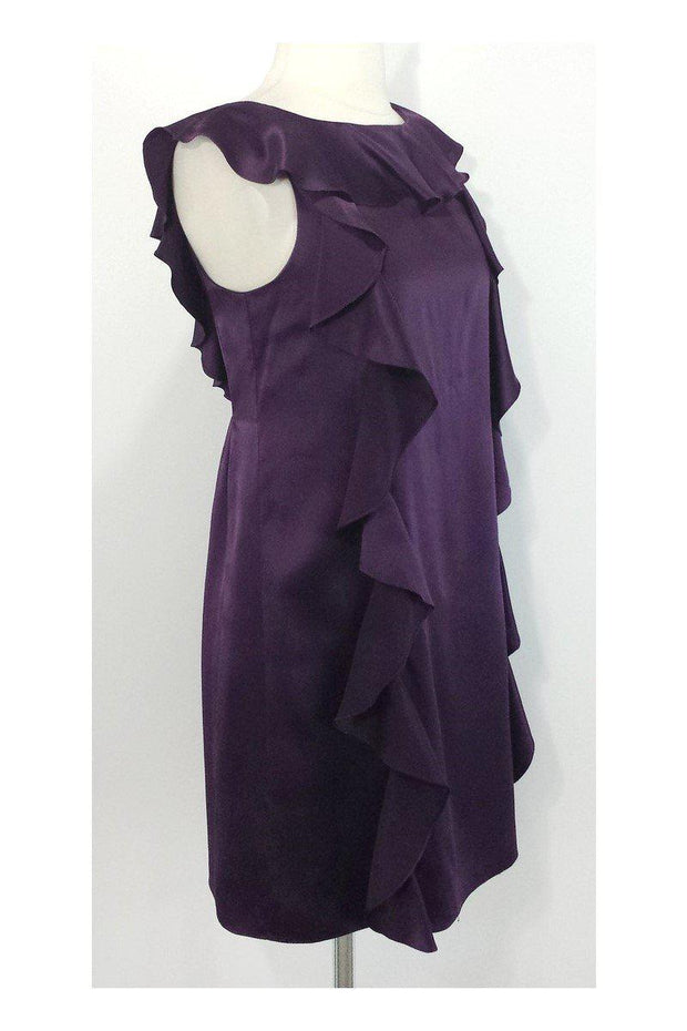Current Boutique-Julie Haus - Purple Silk Ruffle Dress Sz 4