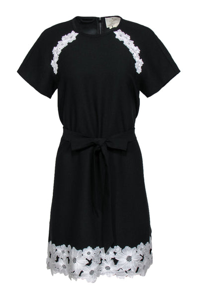 Kate Spade New York Lace Trim Satin Crepe Women's Dress Black : 6 Kate Spade New York Lace Trim Satin Crepe Women's Dress Black : 6