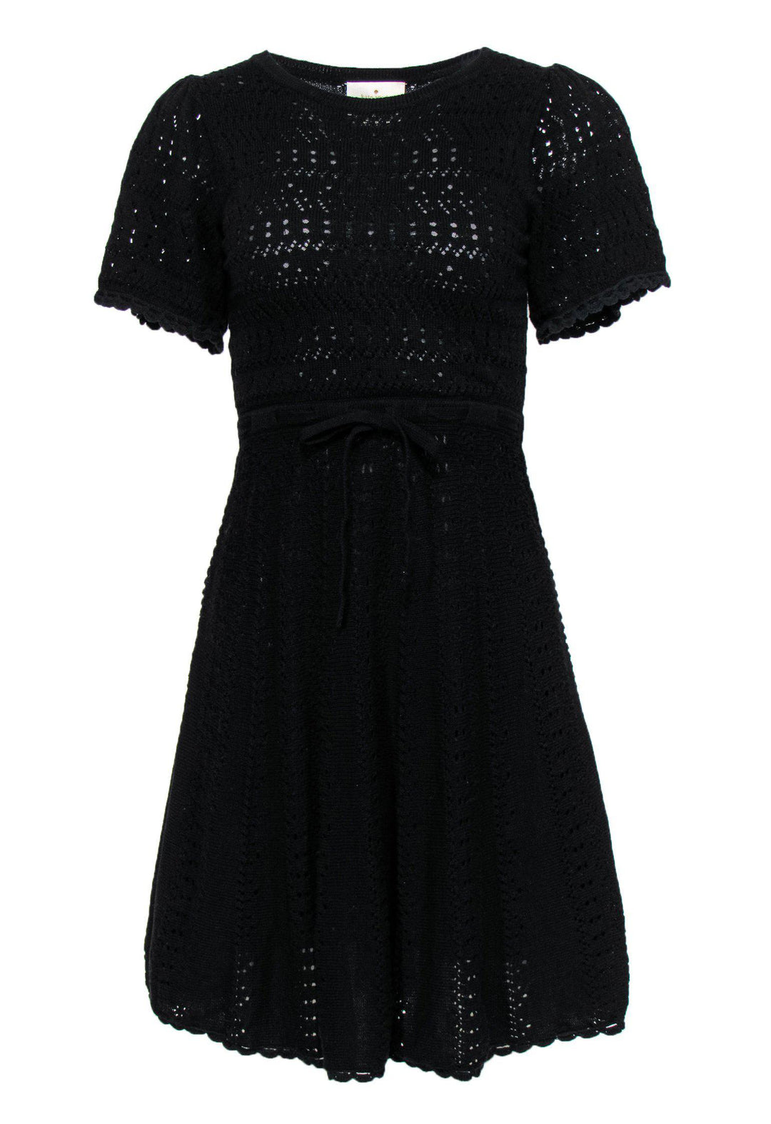 Kate Spade - Black Crochet Knit Fit & Flare Dress Sz XXS