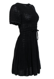 Current Boutique-Kate Spade - Black Crochet Knit Fit & Flare Dress Sz XXS