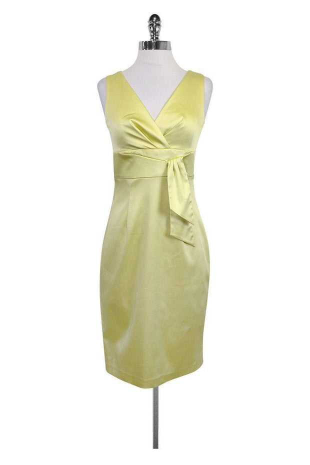 Kay Unger - Lime Green Satin Dress Sz 4 Kay Unger - Lime Green Satin Dress Sz 4