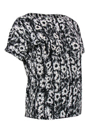 Current Boutique-Kenzo - Black & White Daisy Printed T-Shirt Sz 2