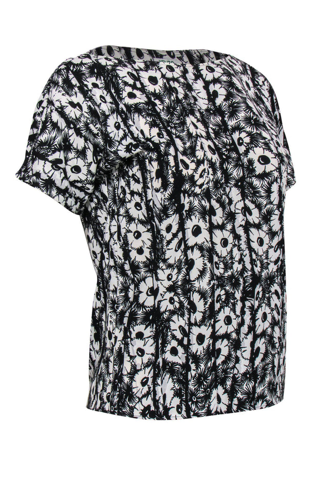 Current Boutique-Kenzo - Black & White Daisy Printed T-Shirt Sz 2