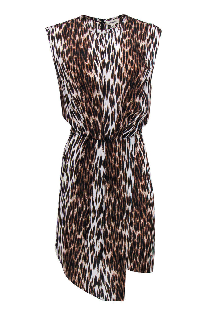 leopard print asymmetric dress L'Agence