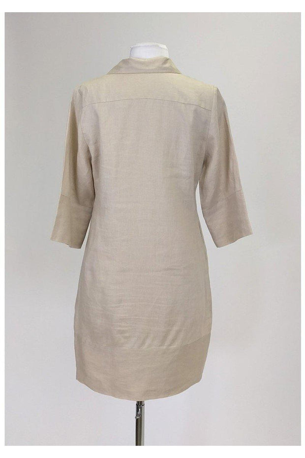 l'agence linen dress L'Agence Malika Linen-Blend Shirt Dress In Ivy Green - 40% Off