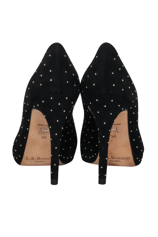 Current Boutique-L.K. Bennett - Black Suede Studded Pumps Sz 8