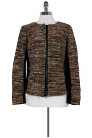 Current Boutique-Lafayette 148 - Multicolor Tweed Zip Jacket Sz 8
