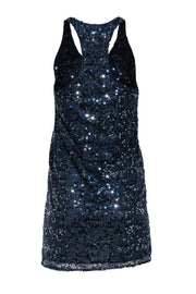 Current Boutique-LaROK - Slate Blue Sequin Sleeveless Racerback Shift Dress Sz S