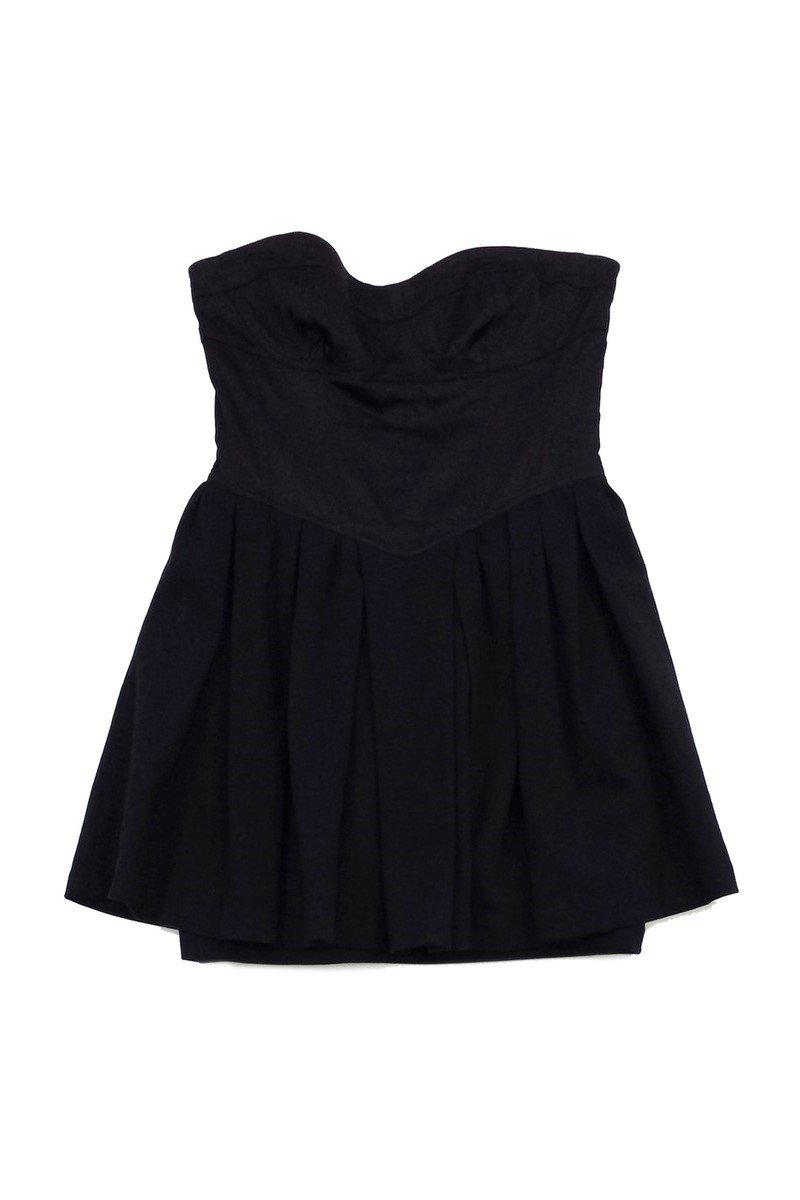 strapless black cotton dress Black Strapless Maxi Dress in 100% Cotton main image 0