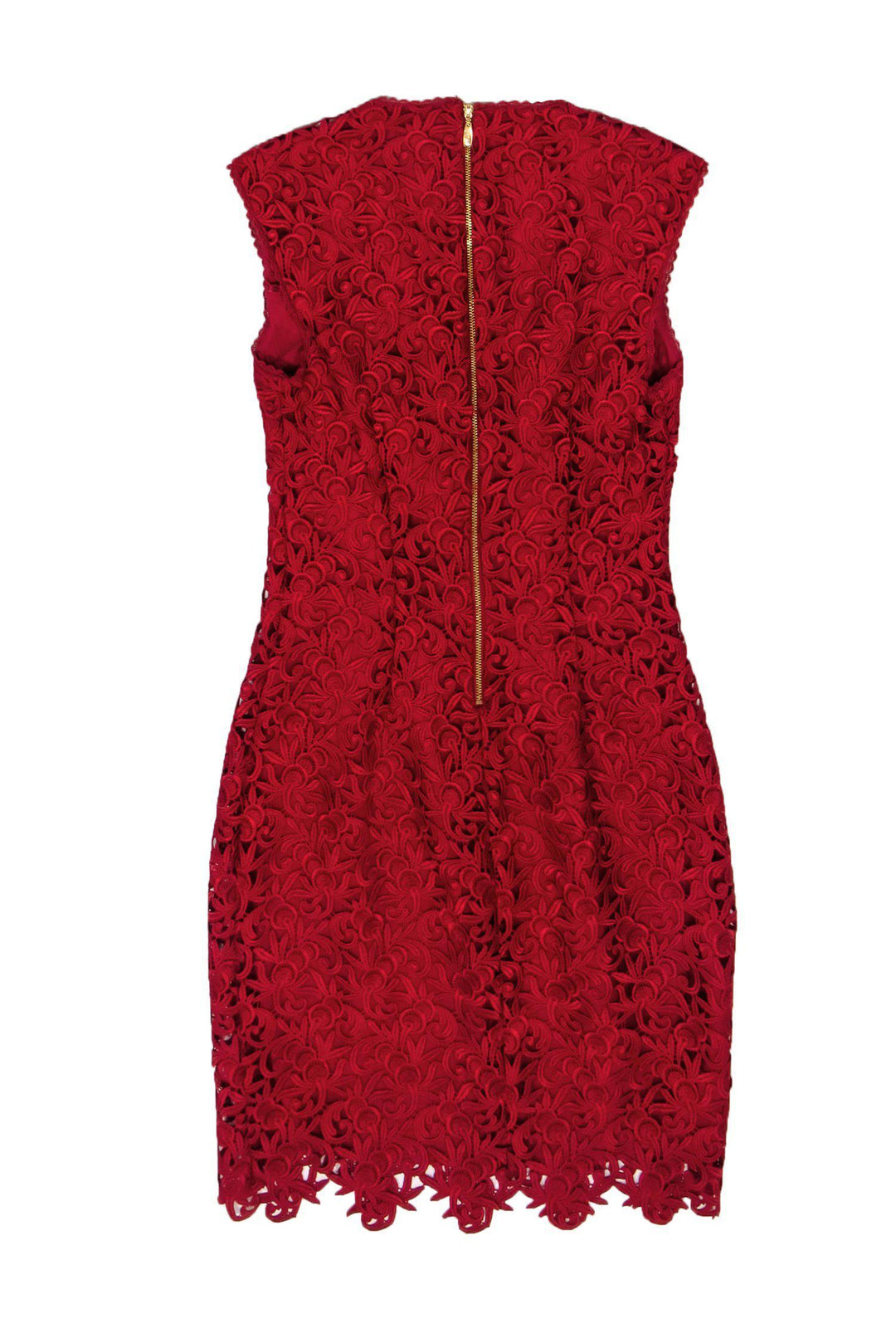 fitted lace wedding dress Laundry By Shelli Segal Red Dress Size 10 SKU 001002-5 – Designers On A Dime main image 1
