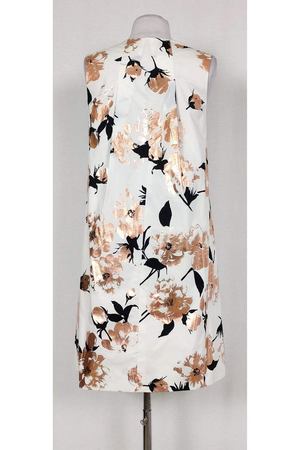 Current Boutique-Lela Rose - White Metallic Floral Dress Sz 4