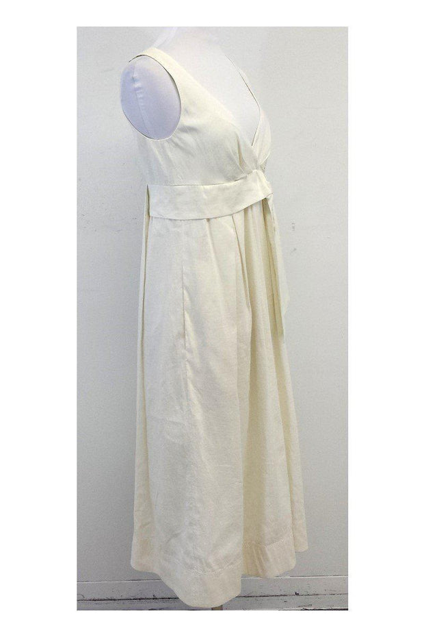 Current Boutique-Lida Baday - White Silk Blend Sleeveless Dress Sz 8