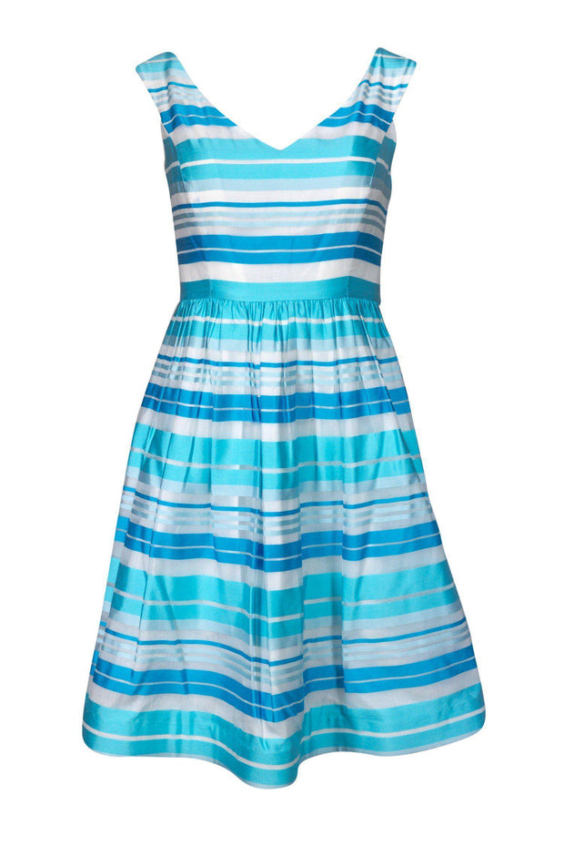 Lilly Pulitzer - Blue & White Stripe Fit & Flare Dress Sz 2 Lilly Pulitzer - Blue & White Stripe Fit & Flare Dress Sz 2