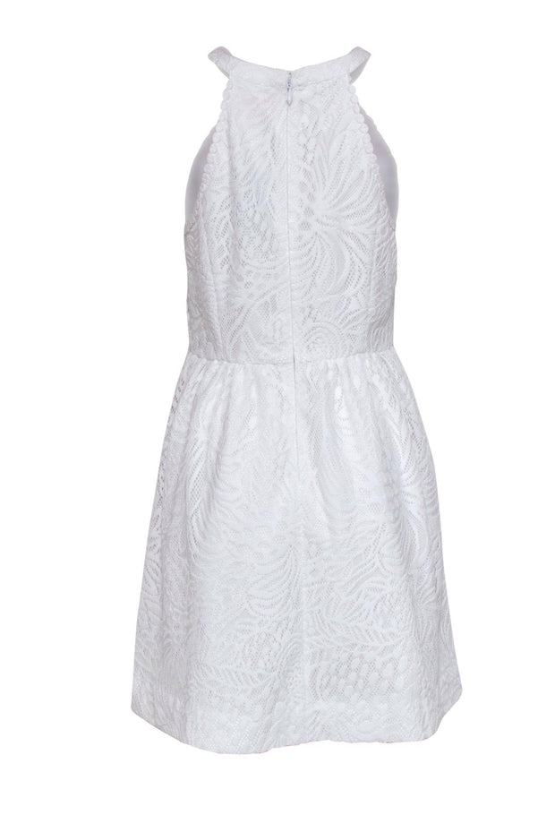 Lilly Pulitzer - White Lace Midi Dress w/ Halter Neckline Sz 8 Lilly Pulitzer - White Lace Midi Dress w/ Halter Neckline Sz 8