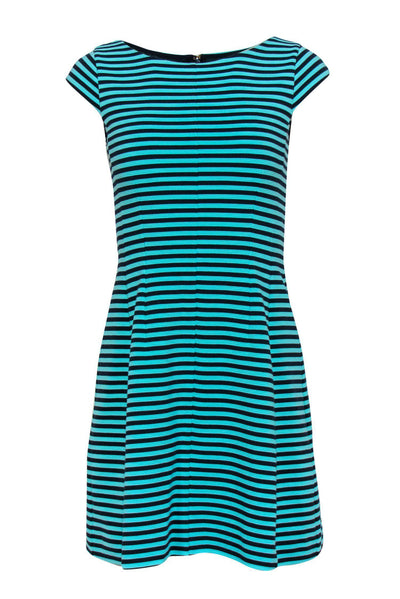 Lilly Pulitzer - Turquoise & Navy Striped Cap Sleeve Fit & Flare Dress Lilly Pulitzer - Turquoise & Navy Striped Cap Sleeve Fit & Flare Dress