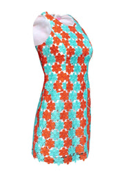 Current Boutique-Lilly Pulitzer - Mint Green & Orange Flower Overlay Dress Sz 0