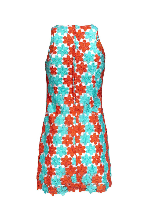 Current Boutique-Lilly Pulitzer - Mint Green & Orange Flower Overlay Dress Sz 0