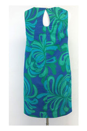 Current Boutique-Lilly Pulitzer - Green & Blue Print Cotton Shift Dress Sz 2
