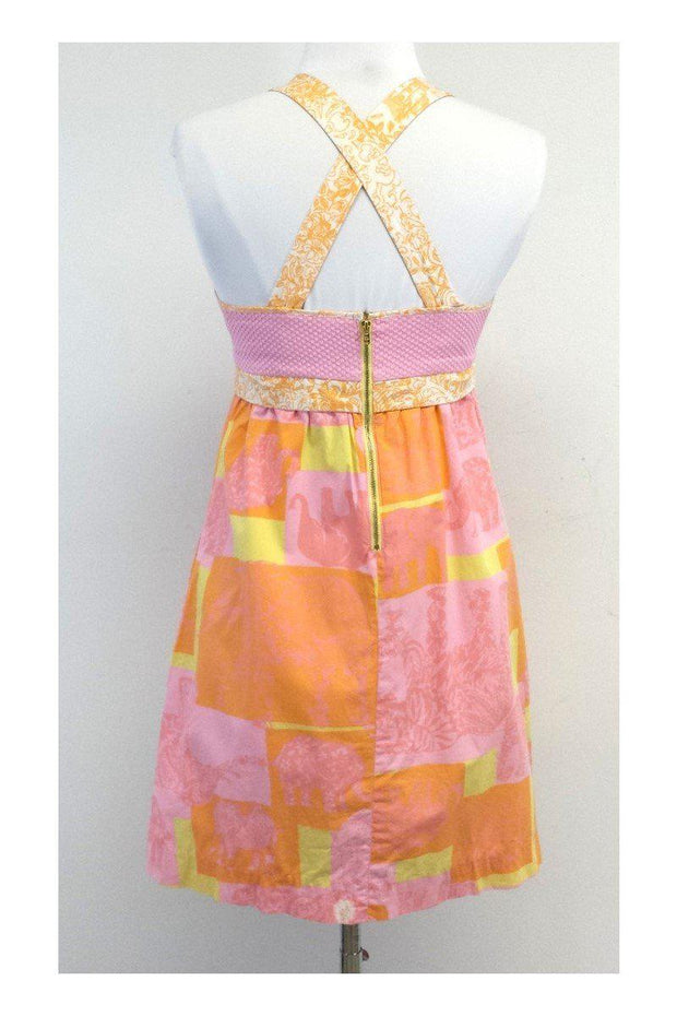 Current Boutique-Lilly Pulitzer - Pink & Orange Print Cotton Dress Sz 2
