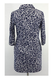 Current Boutique-Lilly Pulitzer - Navy & White Print Cotton Shirt Dress Sz 0